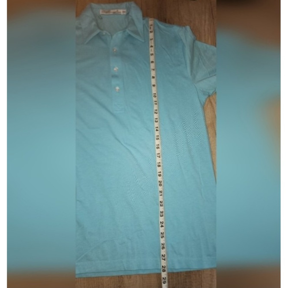 Criquet Polo Shirt Blue‎ Cotton Blend Golf Preppy Austin TX Made in Peru Medium - Picture 8 of 8